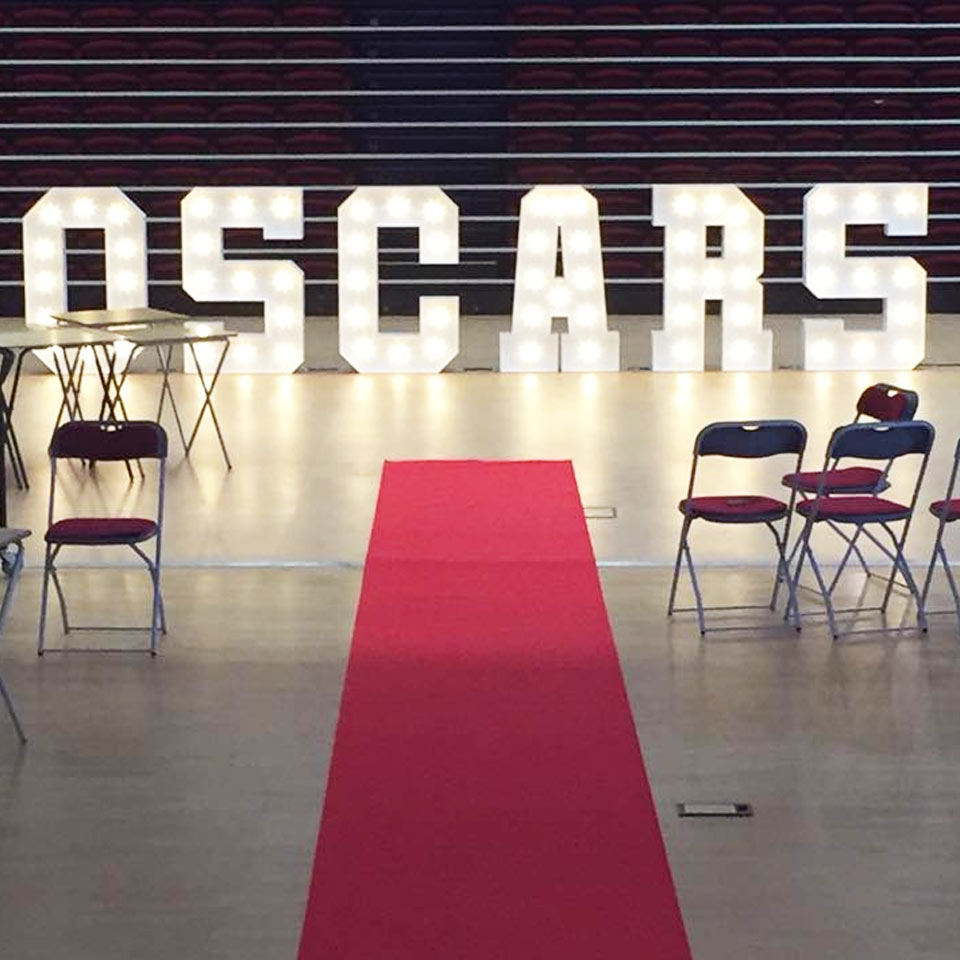 oscars awards light up letter hire yorkshire